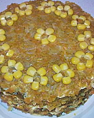 Торт из печени с рисом