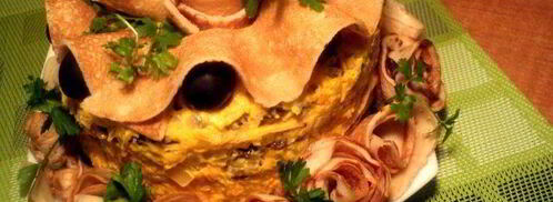 закусочный блинно-печеночный торт. Шаг 11