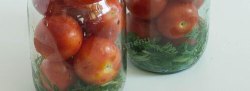 помидоры с морковной ботвой на литровую банку. Шаг 4