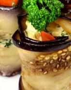 Аппетитные роллы из баклажанов