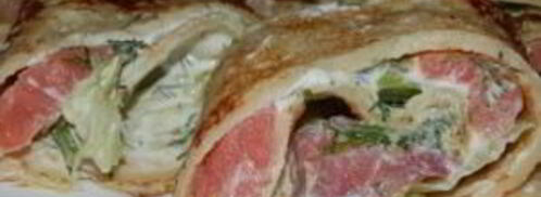 блинные роллы с семгой. Шаг 11