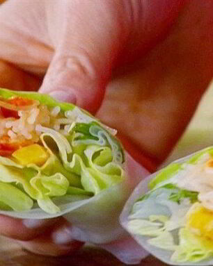 Овощные роллы с майонезом чили