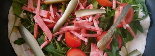 роллы с овощами и ветчиной. Шаг 4