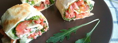 роллы с овощами и ветчиной. Шаг 5