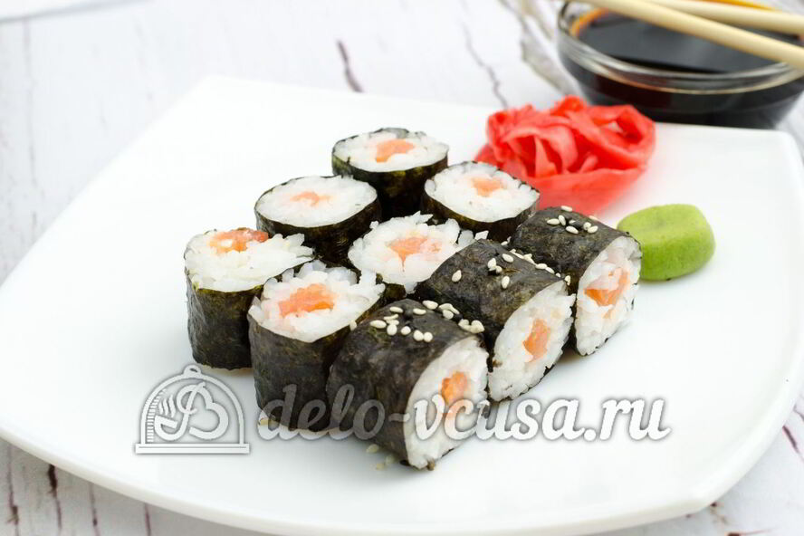 Рецепт роллов с семгой сяке маки