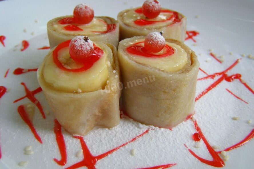 Рецепт сладких суш роллы с бананами