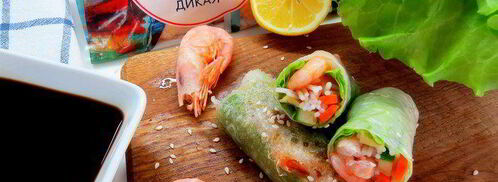 спринг-роллы с креветками. Шаг 16