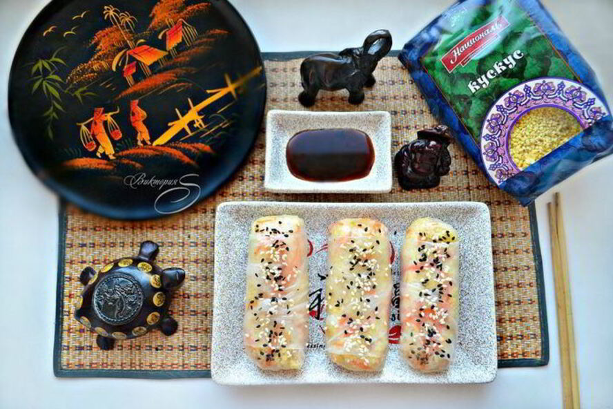 Рецепт спринга-роллов с кускусом и овощами