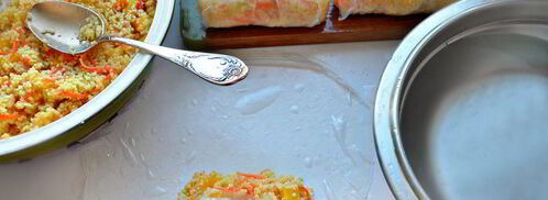 спринг-роллы с кускусом и овощами. Шаг 7