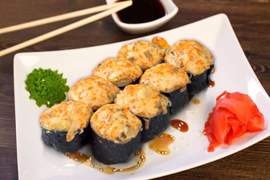 Рецепт запеченных роллов с крабовым мясом