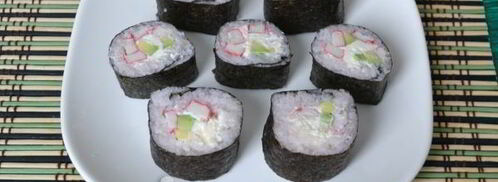 запеченные роллы с крабовыми палочками. Шаг 14