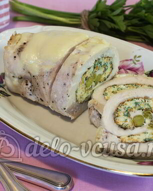Куриный рулет с омлетом