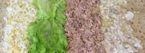 лавашный рулет с сыром и печенью трески. Шаг 4