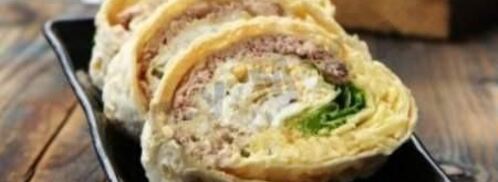 лавашный рулет с сыром и печенью трески. Шаг 7