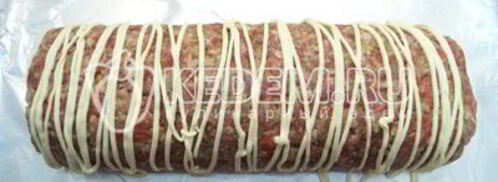 мясной рулет с грибами и сыром новогодний. Шаг 13