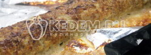 мясной рулет с маринованными огурчиками. Шаг 7