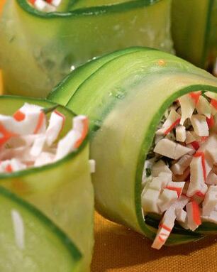 Огуречные рулеты с крабовым мясом