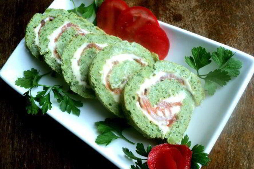 Рецепт рулета из брокколи с семгой