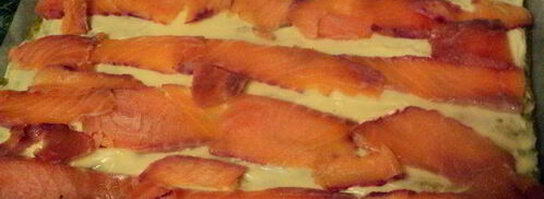 рулет из брокколи с семгой. Шаг 8