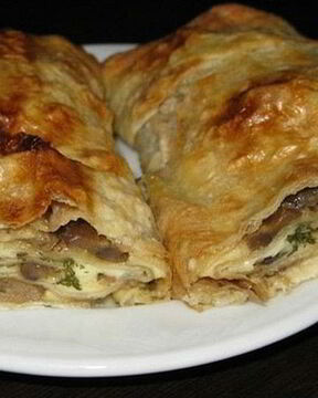 Рулет из лаваша с грибами
