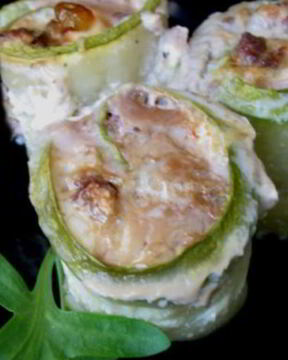 Рулеты из кабачков с мясной начинкой в яичной заливке
