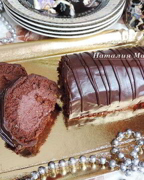 Шоколадный рулет с арахисовым пралине Трюфельный