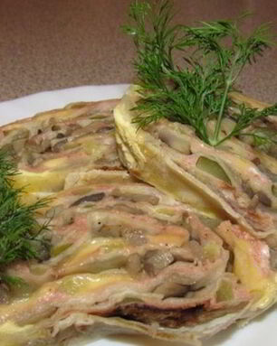 Запеченный рулет из лаваша