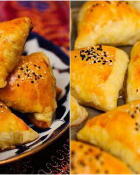 Домашняя самса из слоеного теста