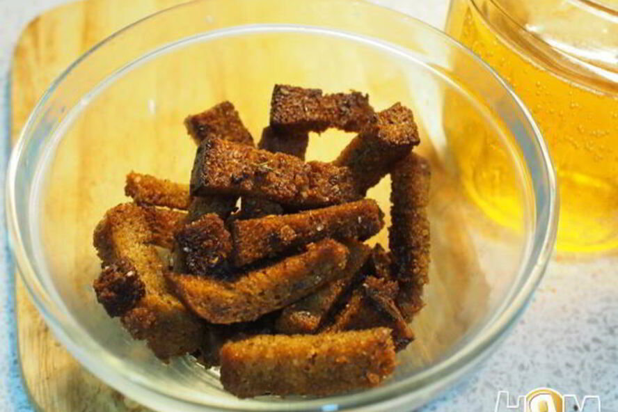 Рецепт пикантных сухариков к пиву