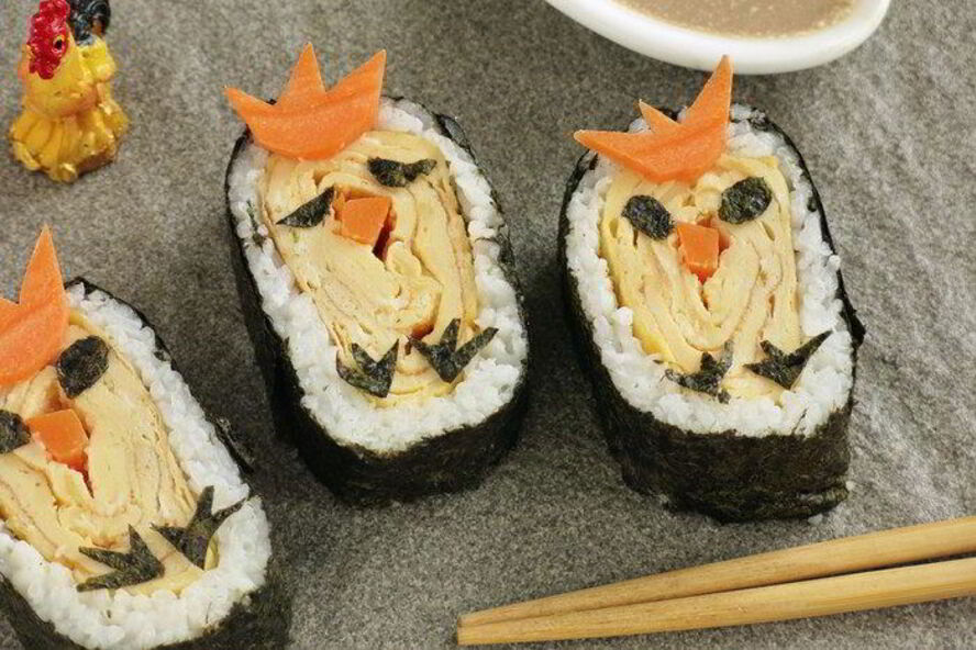 Рецепт суш с омлетом цыплята
