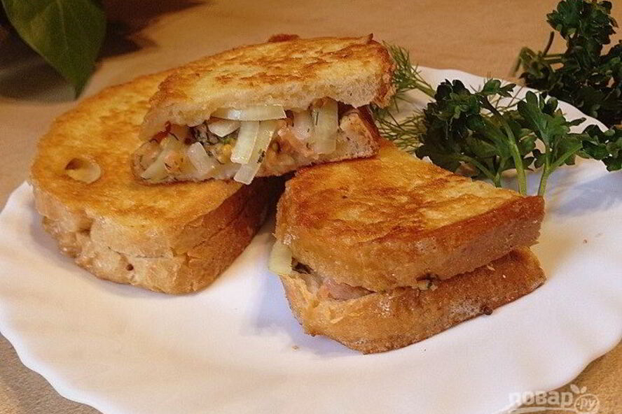Рецепт горячего сэндвича с лососем