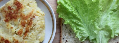 открытый сэндвич с картофелем и ветчиной. Шаг 3