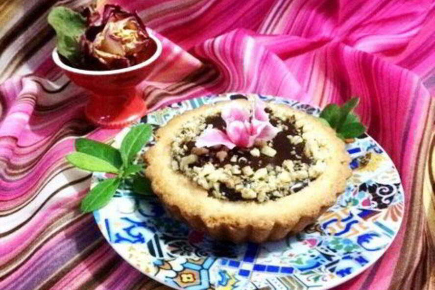 Рецепт миндальных тарталеток с шоколадной начинкой