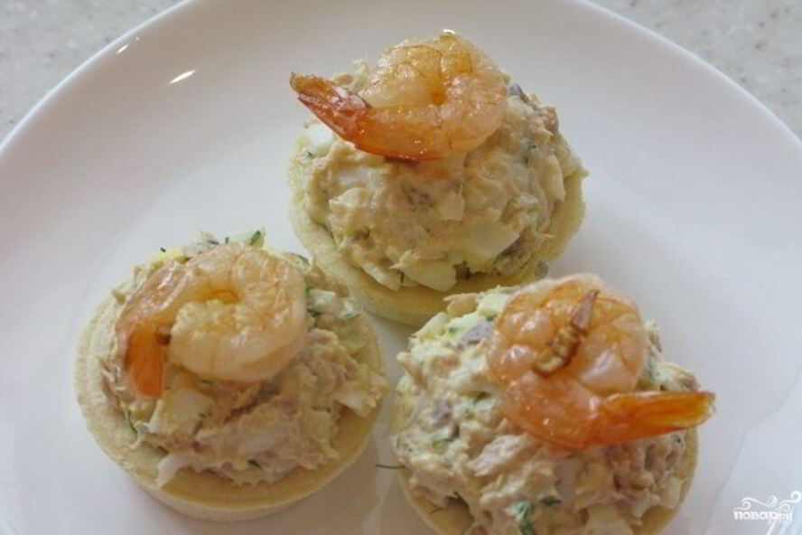 Рецепт тарталеток с горбушей консервированной