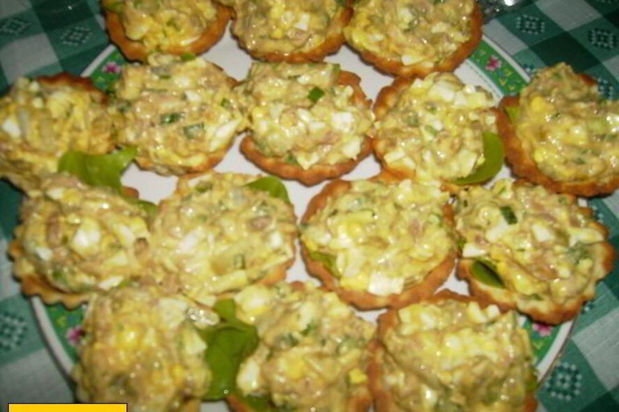 Рецепт тарталеток с консервированным тунцом