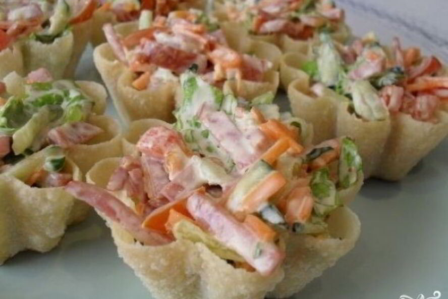 Рецепт тарталеток с корейской морковью