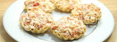 тарталетки с крабовым салатом. Шаг 5