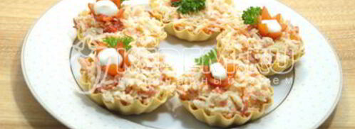 тарталетки с крабовым салатом. Шаг 6