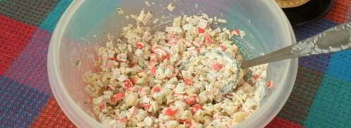 тарталетки с крабовыми палочками. Шаг 7