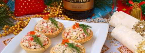 тарталетки с крабовыми палочками. Шаг 8