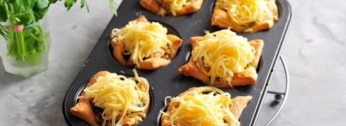 тарталетки с курицей, грибами и сыром. Шаг 11