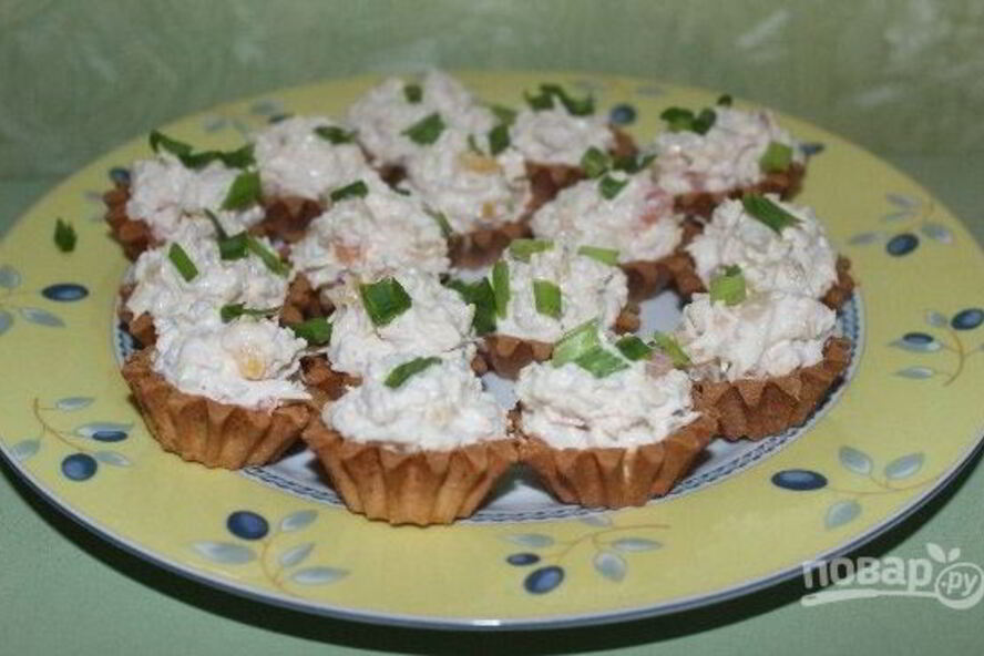 Рецепт тарталеток с курицей и ананасом
