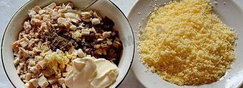 тарталетки с курицей и грибами. Шаг 7