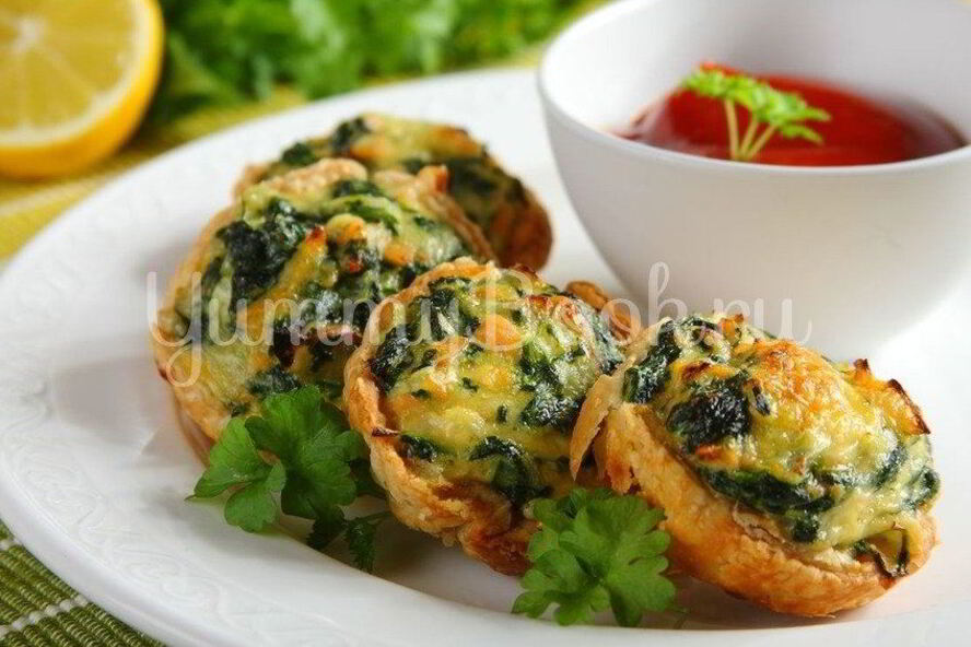 Рецепт тарталеток с лососем и шпинатом