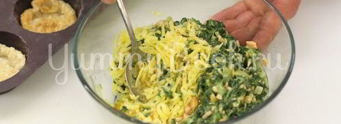 тарталетки с лососем и шпинатом. Шаг 4