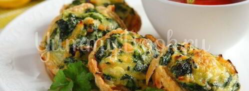 тарталетки с лососем и шпинатом. Шаг 6