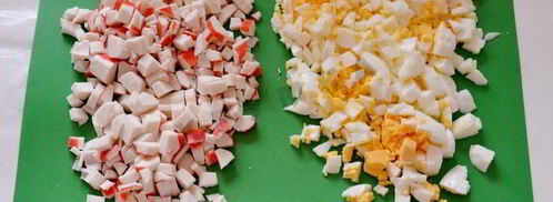 тарталетки с начинкой из крабовых палочек. Шаг 7