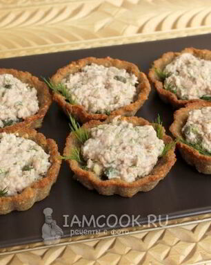 Тарталетки с печенью трески