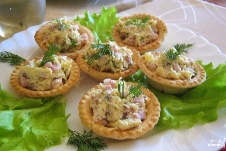 Рецепт тарталеток с ветчиной и помидорами