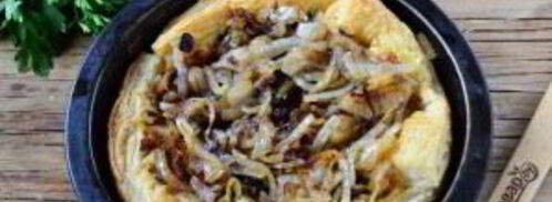 луковый тарт с малосольной килькой. Шаг 7